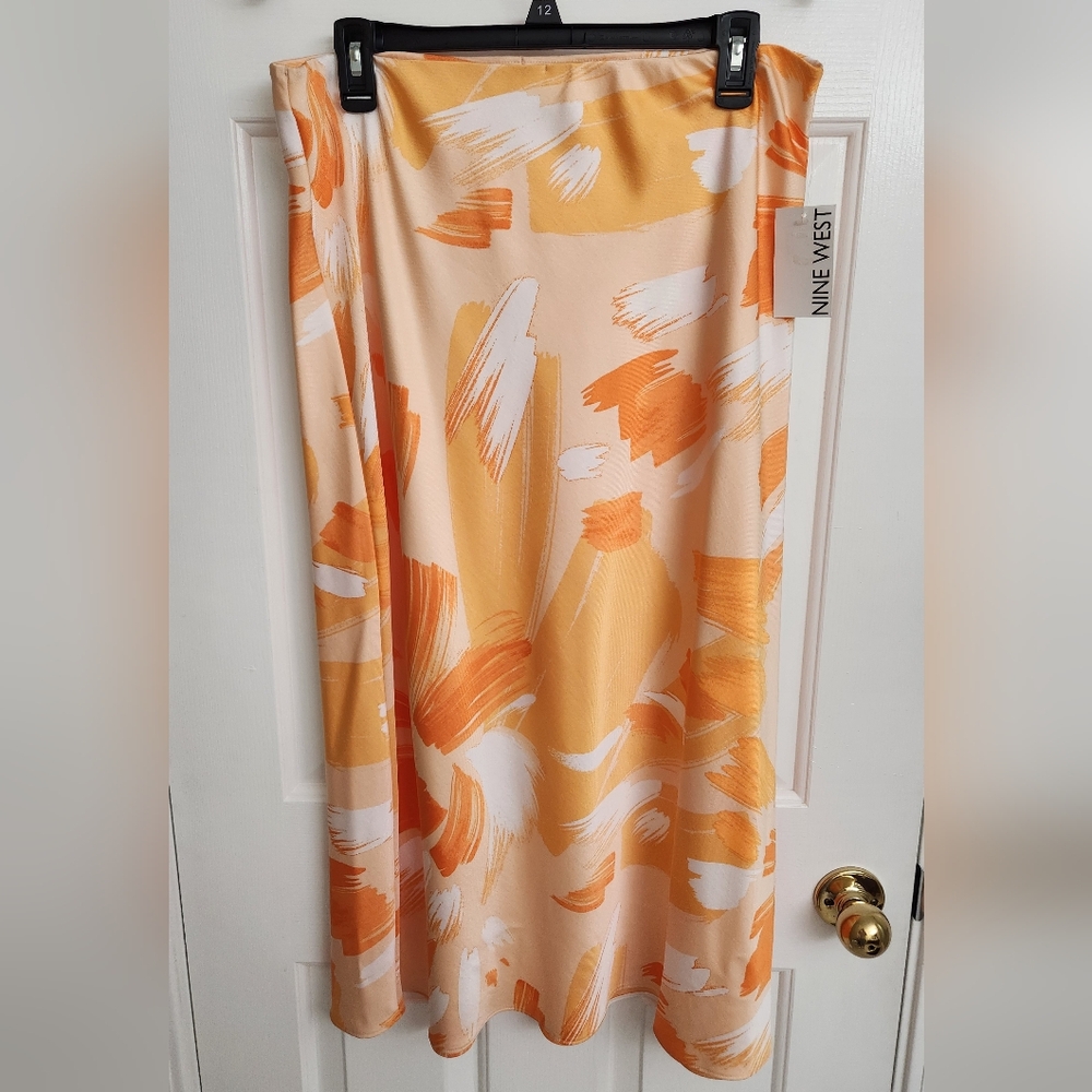 NWT Nine West Perfect Silky Skirt - Orange